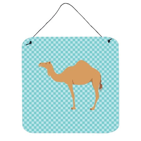 MICASA Arabian Camel Dromedary Blue Check Wall or Door Hanging Prints6 x 6 in. MI627861